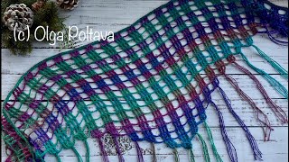 Easy Crochet Triangle Scarf, One Skein Scarf, Sparking Scarf for New Year's Eve