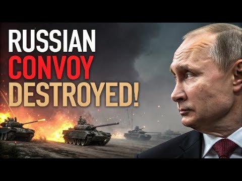 MASSIVE RUSSIAN CONVOY DESTROYED IN AMBUSH ON THE ROAD TO POKROVSK