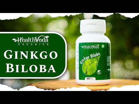 Health Veda Organics Ginkgo Biloba for Better Concentration, Memory & Learning, 60 Veg Capsules