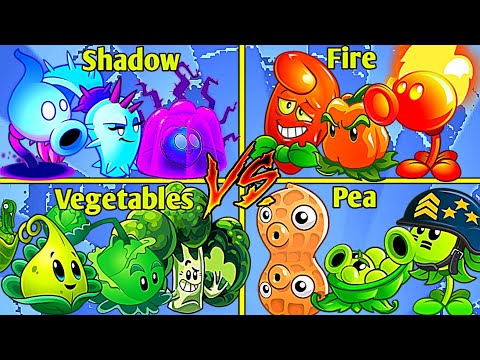 4 Team Plants Battles - Which Team Will Win? - PvZ2 Team Plants vs Team Plants
