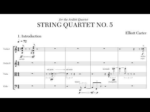 Elliott Carter - String Quartet No. 5 (Official Score Video)