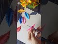 Diy Paper Feathers #shorts #diyfeathers #papercraft #paperfeathers #easycraft