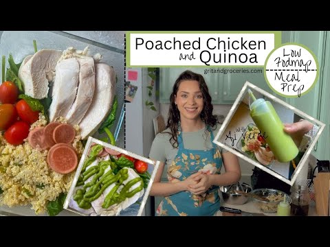 Poached Chicken Breast with Quinoa and Aji Verde | Spicy Peruvian Green Sauce | Low FODMAP Meal Prep