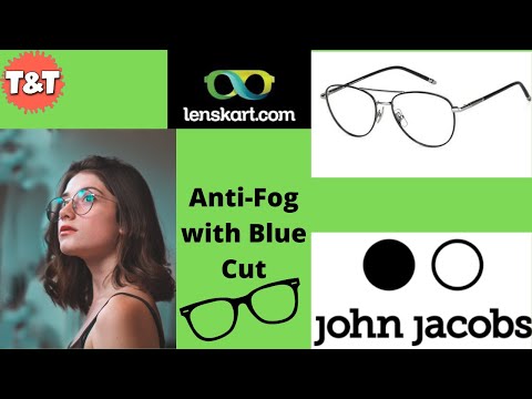 Lenskart || John Jacobs || EyeGlass || Silver Full Rim Aviator || Anti-Fog with Blue Cut