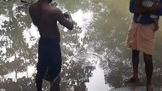 preview picture of video 'Fishing in flood kerala kollam punalur(2)'