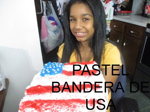 PASTEL (BISCOCHO) DE LA BANDERA DE ESTADOS UNIDOS
