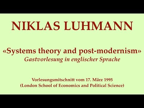 Niklas Luhmann – 1995 – Systems theory and post-modernism (English language lecture)