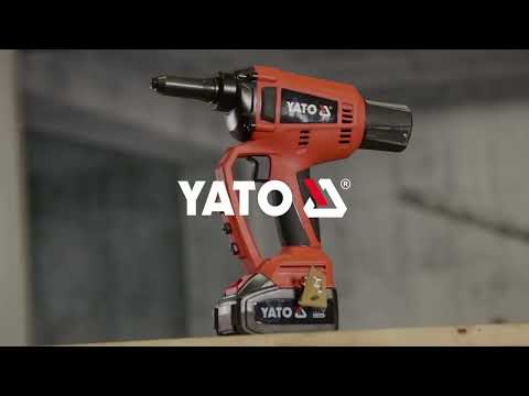 Заклепочник акумуляторний безщітковий YATO: Li-Ion 18 В 3АГод, 20 kN, для заклепок ?= 2,4-5,0 мм [4]