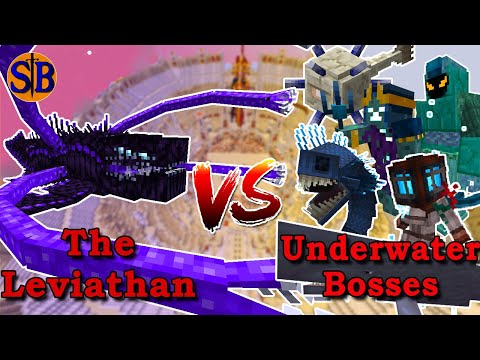 NEW The Leviathan(WIP) vs Underwater Bosses |  Minecraft Mob Battle