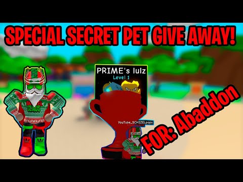 🚨SPECIAL SECRET PET GIVE AWAY! ULTIMATE TROPHY! 🚨ABADDON FOR THE WIN🚨 ROBLOX BUBBLE GUM SIMULATOR