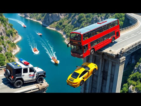 Cars vs COLLAPSE Broken Bridge Challenge #2 - BeamNG.drive Fails & Crashes 2025!