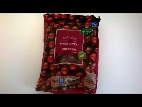 aldis new resealable bag  of 500g dark sweet cherries