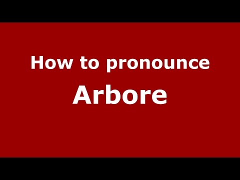 How to pronounce Arbore