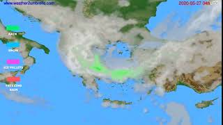 Precipitation forecast Greece // modelrun: 12h UTC 2020-05-26
