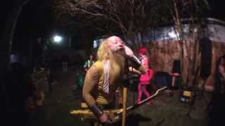 Peelander Z playing at Eyecandy Tattoo in New Orleans, so many mikes!