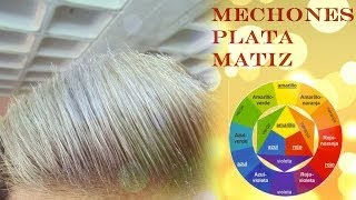 preview picture of video 'Matizar Mechones o Rayos Color Plata ( How to tone down yellow reflects and make hair silver/white)'