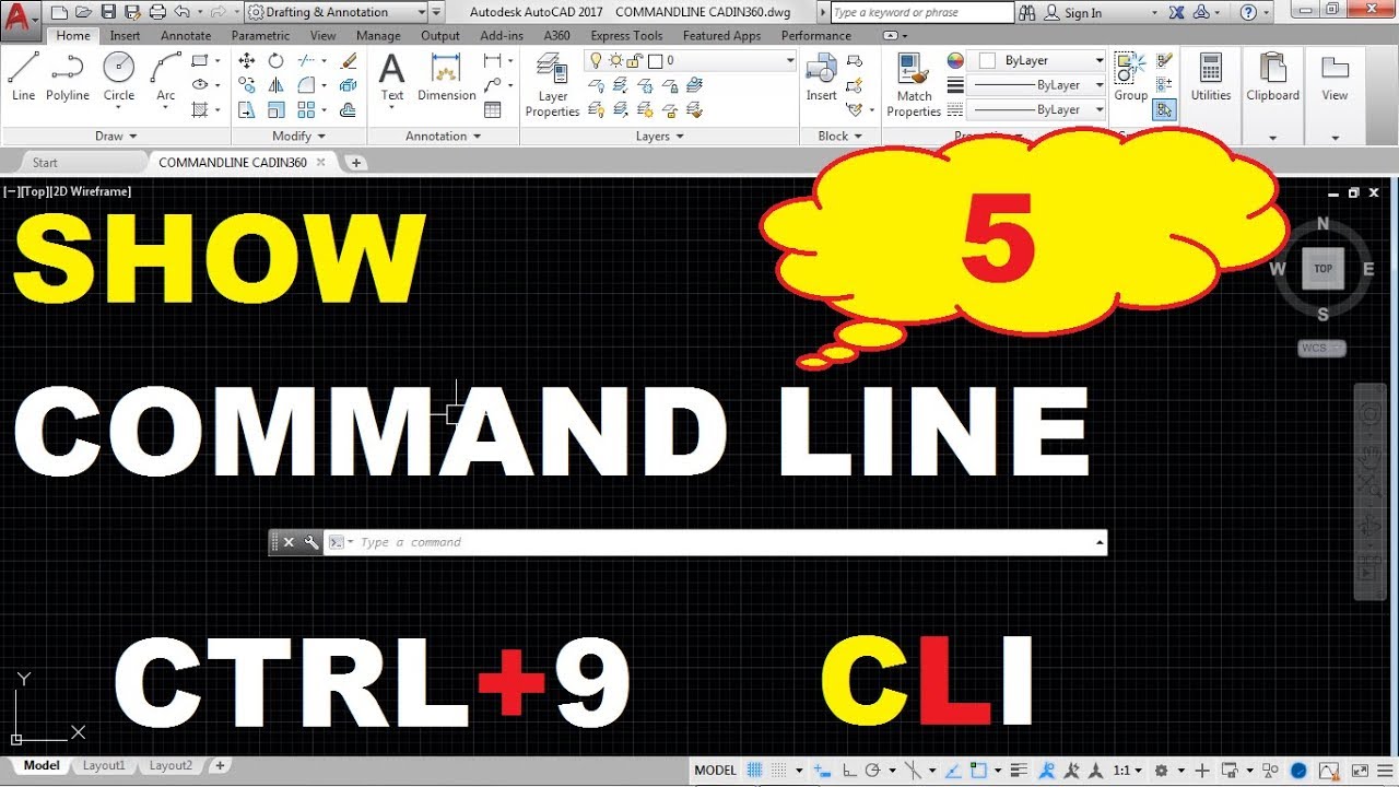 How to Show Command line or bar in AutoCAD 2017