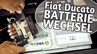 Anleitung Fiat Ducato Autobatterie wechseln - Starthilfe mit Powerbank & Einbau neue Batterie