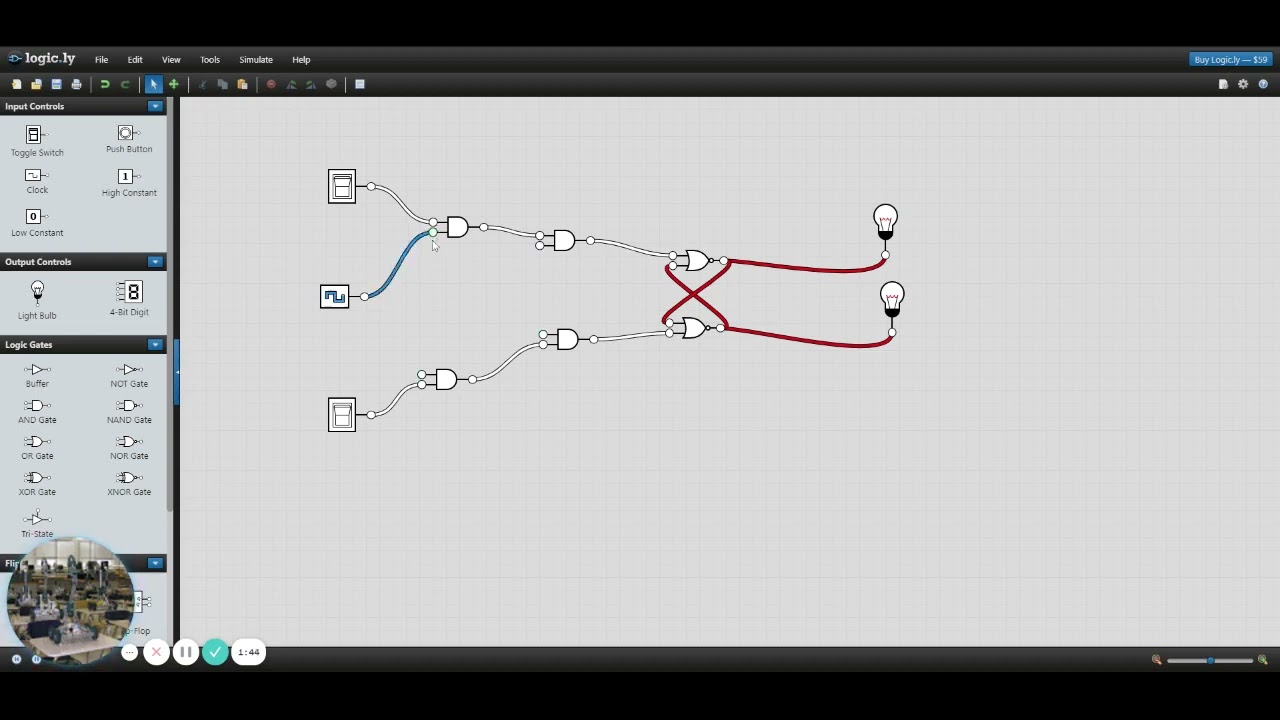 J K Flip Flop using Logic Simulator web site
