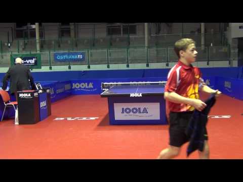 Championnats d'Europe 2013 par équipe Belgique-Roumanie (Darcis contre Pletea)