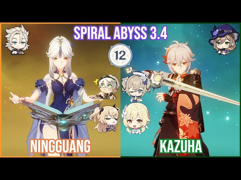 【GI】Ningguang x Kazuha Budget Hyperbloom - Spiral Abyss 3.4 Full Star Clear Showcase