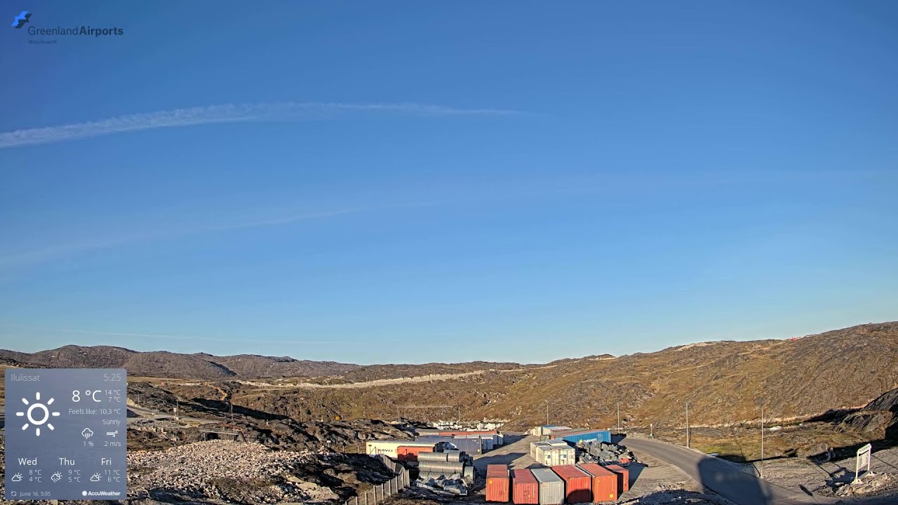 Live webcam view of Ilulissat Airport South View