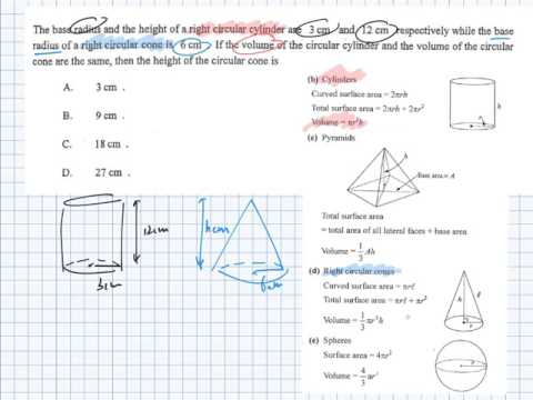 HKCEE II 2009 Q18 MC Area and Volume