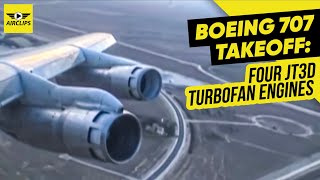 MUST HEAR!!! Boeing 707 Takeoff: Four JT3D turbofan engines giving their best &amp; loudest! [AirClips]