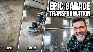 New Garage Epoxy Floor is Finished – Before & After the Fire Rebuild