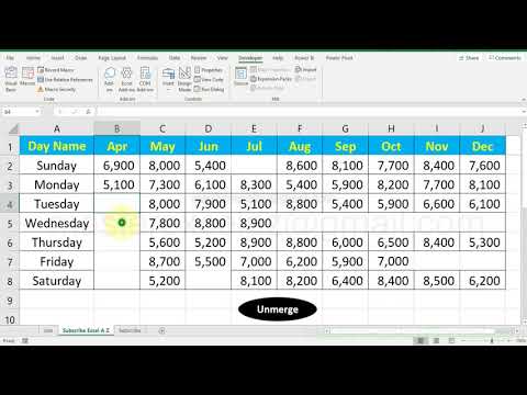 Unmerge cells | VBA Tutorial | simple vba code in excel