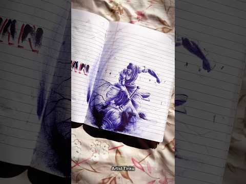 Aggressive Mood on Hanuman jii 😖 || Pen drawing || #hanuman #viralshorts #drawing #shortsfeed