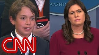 This kid&#39;s question made Sarah Sanders choke up