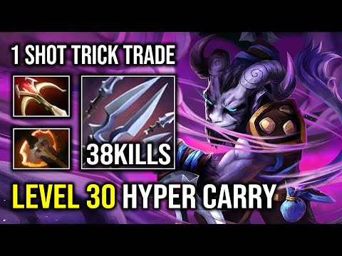 100% UNKILLABLE RIKI AoE Tricks of the Trade LEVEL 30 Battlefury Hyper Carry EZ Rampage Dota 2