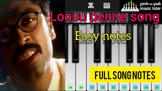 Loosu penne Song Easy piano notes  Vallavan  Yuvan