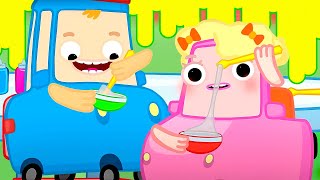 Oficina de slime com a Família Wheelzy! Desenhos animados em português. Desenho animado infantil