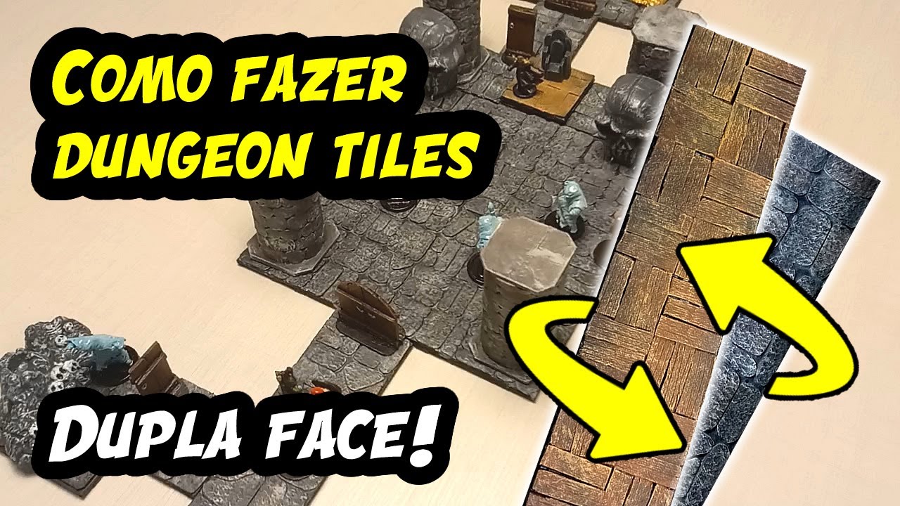 MUITO FÁCIL! - Como fazer pisos de dungeon dupla face - Dungeon tiles de madeira e pedra