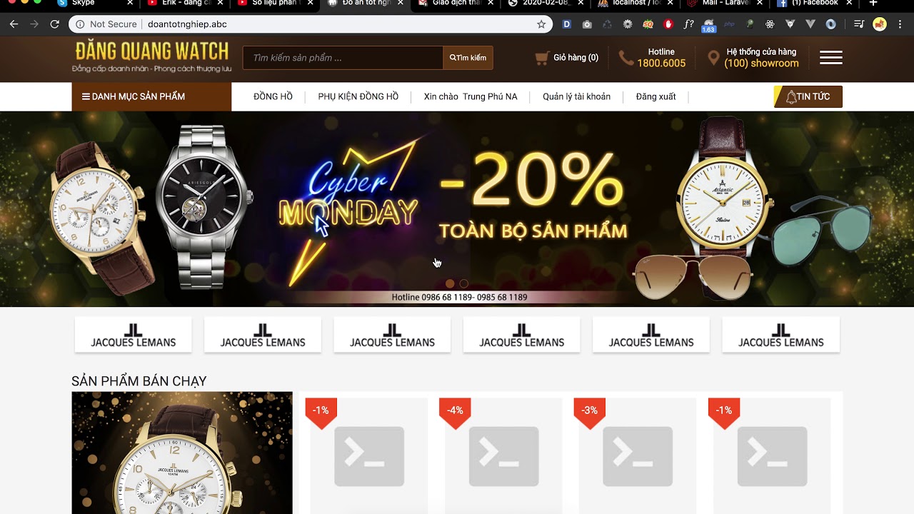 [Seri] - Website đồng hồ - Gửi email xác nhận đơn hàng