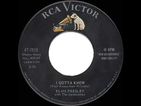 1960 HITS ARCHIVE  I Gotta Know   Elvis Presley