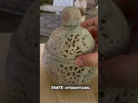 Stone Carved Candle Holder