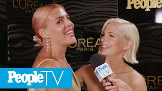 Busy Phillips Crashes Michelle Williams' Post Emmy Win Interview | PeopleTV video