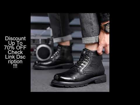 Luxury Quality Designer Vintage Cow Leather Men Snow Boots Business Genuine Leather Men Boots Lace U