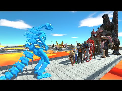 Godzilla Skeleton Blue vs Shin Godzilla LAVA DEATH RUN - Animal Revolt Battle Simulator