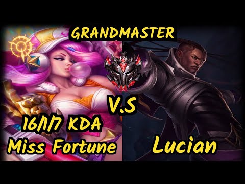 RGE HeaQ (MISS FORTUNE) vs LUCIAN - 16/1/7 KDA BOTTOM ADC GAMEPLAY - EUW Ranked GRANDMASTER v9.7