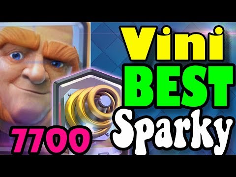 GODLIKE Sparky GAMEPLAY 🔥7700+ Best Giant Sparky DECK 👈Clash Royale