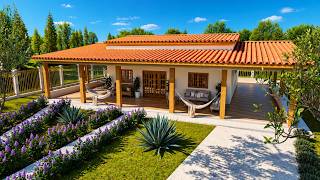 Casa térrea 3 quartos | Casa de campo rodeada com varandas | p736