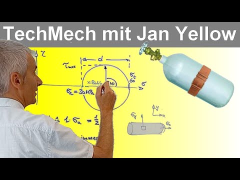 Aufgabe zum Mohrschen Spannungskreis am Beispiel eines Behälters unter Druck (MSK 08)