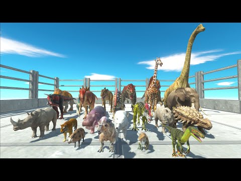 ROUGH SPEED RACE ALL DINOSAURS VS ANIMAL - Animal Revolt Battle Simulator