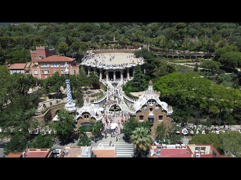 Spain Travel 4K Drone - Barcelona -  Park Güell