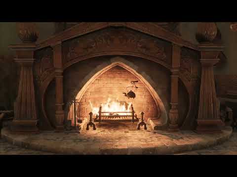 Hogwarts Hufflepuff Common Room Fireplace (10 HOURS) with Burning Logs and Crackling Fire