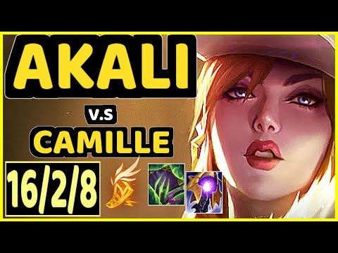 YOPPA (AKALI) vs CAMILLE - 16/2/8 KDA TOP GAMEPLAY - EUW Ranked GRANDMASTER